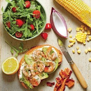Open-Faced Shrimp-and-Avocado Sandwiches
