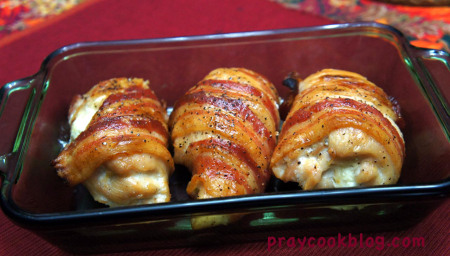 Bacon Wrapped Cream Cheese Stuffed Chicken Breast