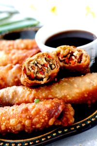 Sesame Chicken Egg Rolls