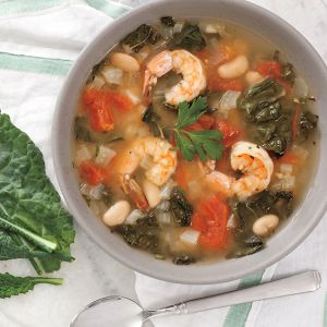 Shrimp, Tomato, and Kale Soup