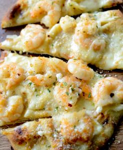 Grilled Shrimp Flat Bread Pizza