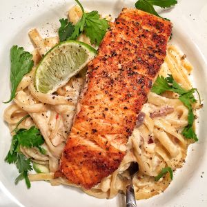 Tequila Lime Salmon & Fettuccine