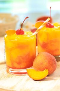Frozen Peach Champagne Cocktail