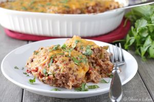 Spanish Beef and Rice Casserole