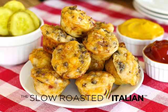 Bite Size Bacon Double Cheeseburger Puffs