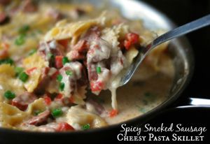 Spicy Smoked Sausage Pasta Skillet