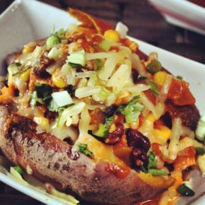 Chicken Chili Stuffed Sweet Potatoes