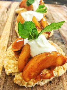 White Hennessy Peach Cobbler Shortcakes