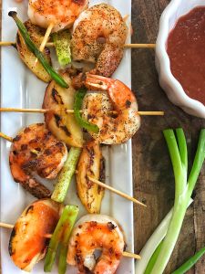 Peach Ciroc BBQ Shrimp Skewers
