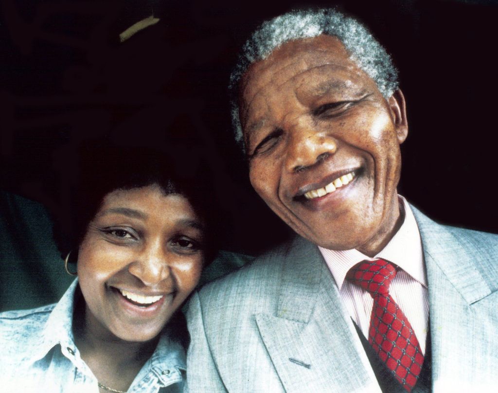 Former President Nelson Mandela and his wife, Winnie Madikizela Mandela.