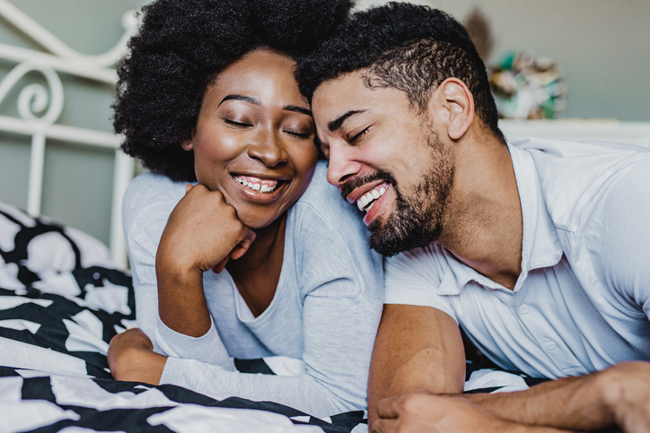 Young couple in bed