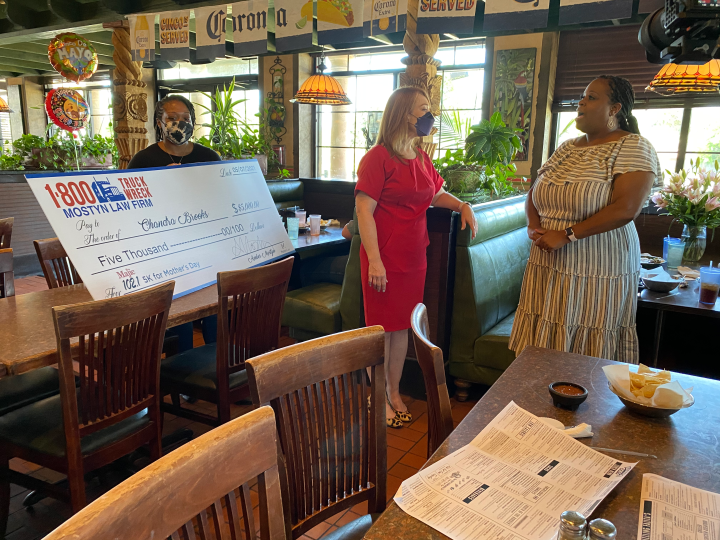 Chandra Brooks Receiving Her $5K Check