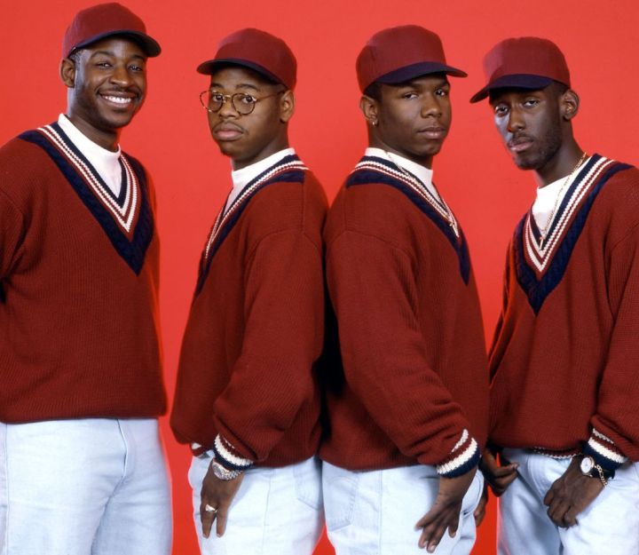 American R&B group Boyz II Men members: Wanya Morris, Michael McCary, Shawn Stockman, en Nathan Morris.