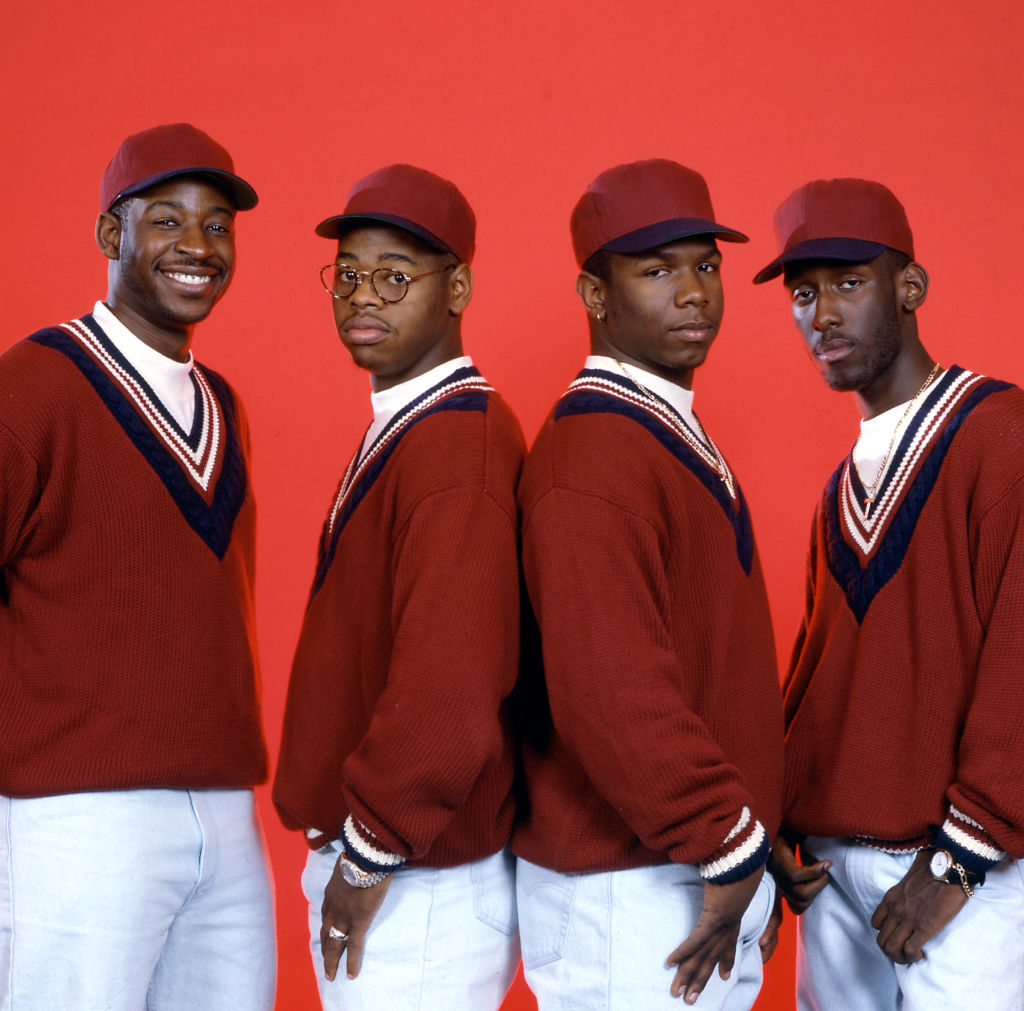 American R&B group Boyz II Men members: Wanya Morris, Michael McCary, Shawn Stockman, en Nathan Morris.