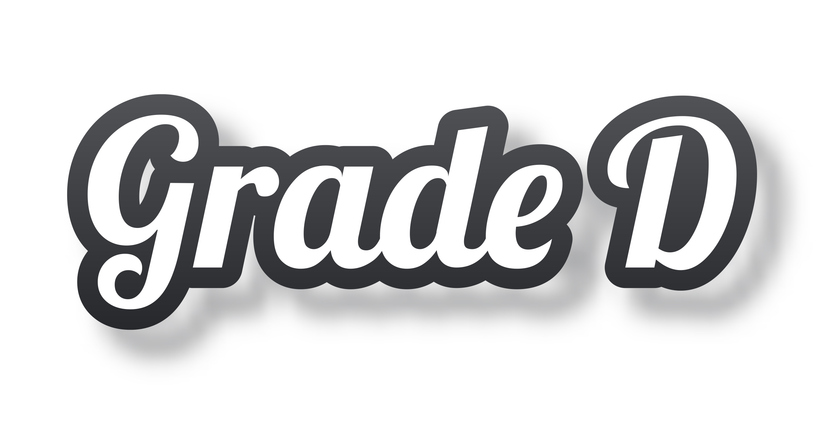 Grade D - 3D Text with shadow on white background