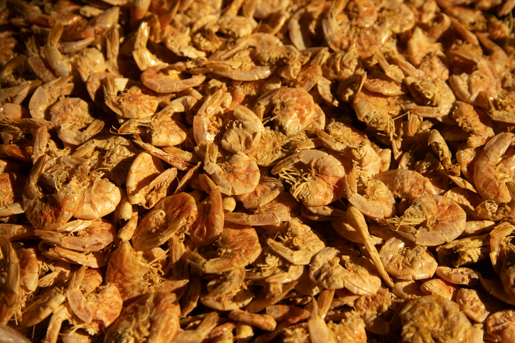 Dried shrimp at a stall in the San Juan market in Mexico City.