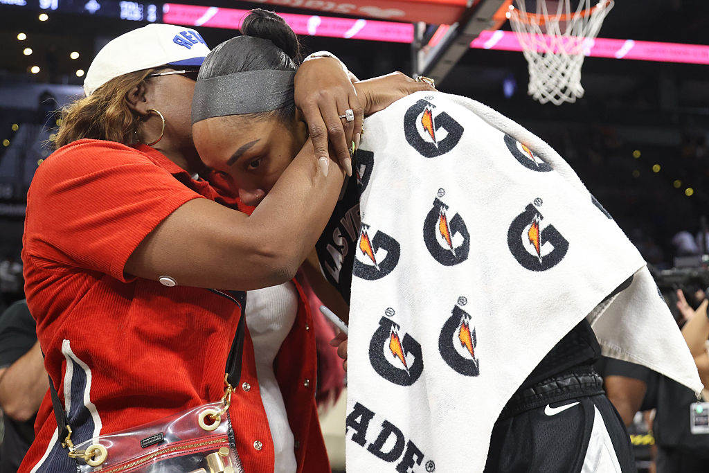 2025 WNBA Finals - Game Two - Phoenix Mercury v Las Vegas Aces - It's really the hug of support for me