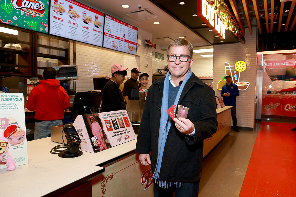 'A Christmas Story' Star Peter Billingsley Joins Raising Cane's Owner And Founder Todd Graves In Times Square For Annual Bike Giveaway To Harlem Boys & Girls Club